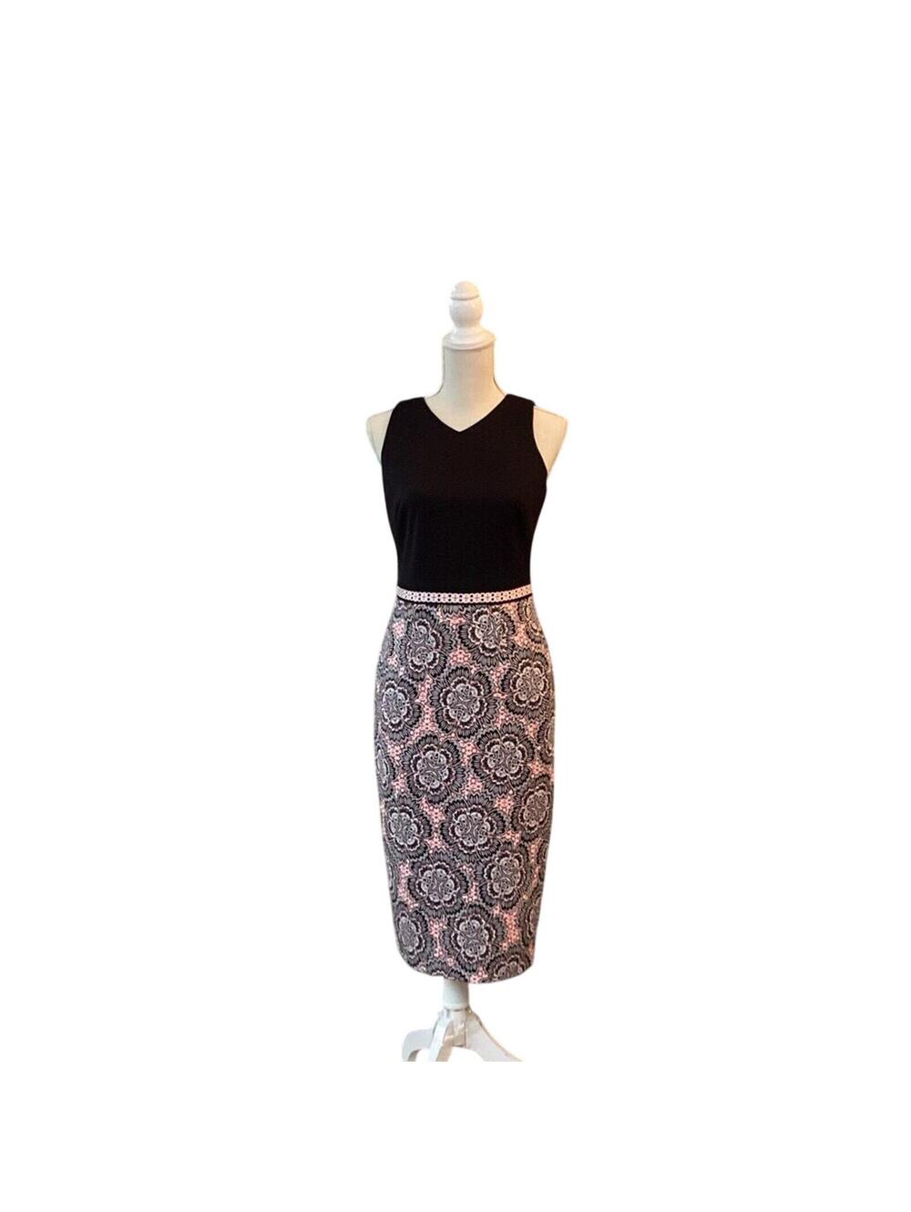 Maggy London Black Midi Dress Size 6
